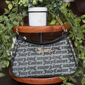 Juicy Couture Black and Gray Shoulder Bag